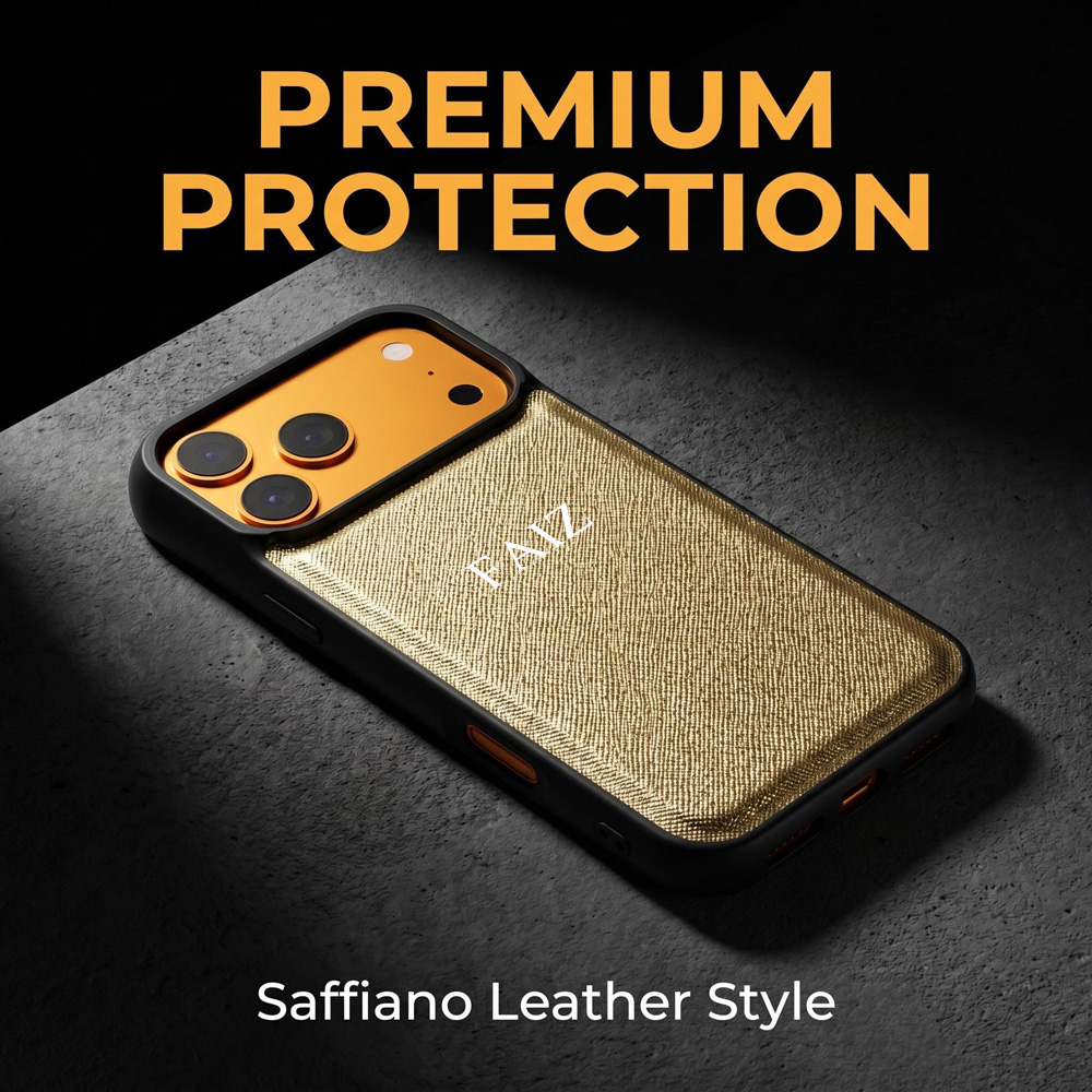 Monogram Custom Case - INS Minimalistisches Saffiano-Leder-Etui mit Individuell Geprägtem