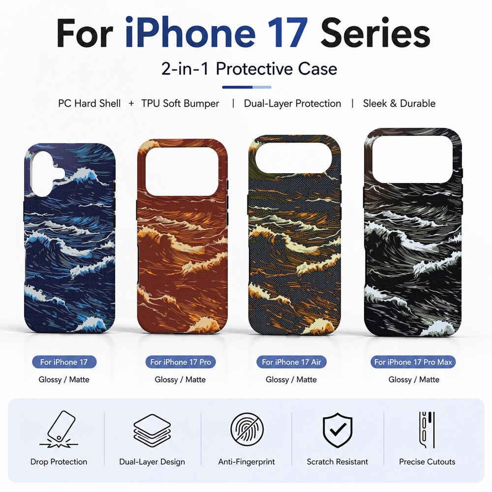 Phone Cases Magsafe - Luxuriöse Carbonfaser-Handyhülle mit Meereswellen-Textur und MagSafe
