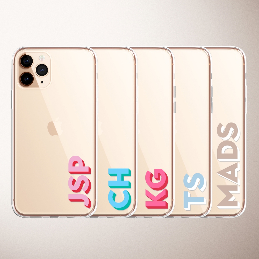 Monogram Custom Case - Weiche klare Anfangs buchstaben Telefon hülle