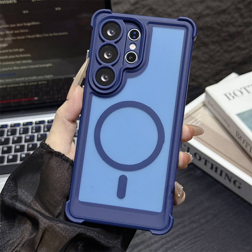 Matte Frosted Case - Mattierte, durchscheinende, stoßfeste magnetische Handyhülle für