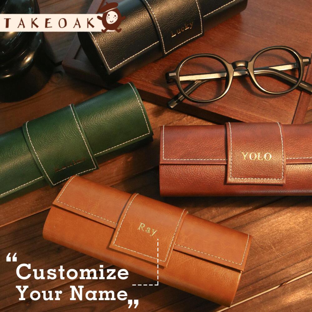 Monogram Custom Case - Personalisiertes Brillenetui aus Leder mit individuellem